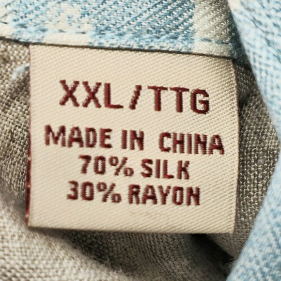 TOMMY BAHAMA Shirt VTG Mens Silk Rayon Blend S/S Pastel Blue Floral Hawaiian 2XL - Picture 7 of 10